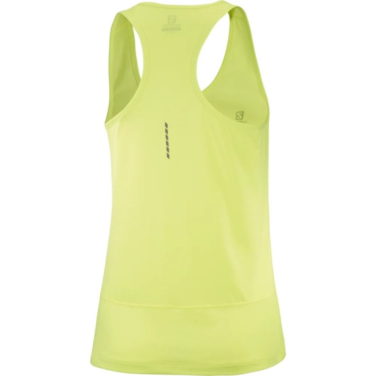 Salomon Cross Run Women's Tanks Lemon | CA 63I21